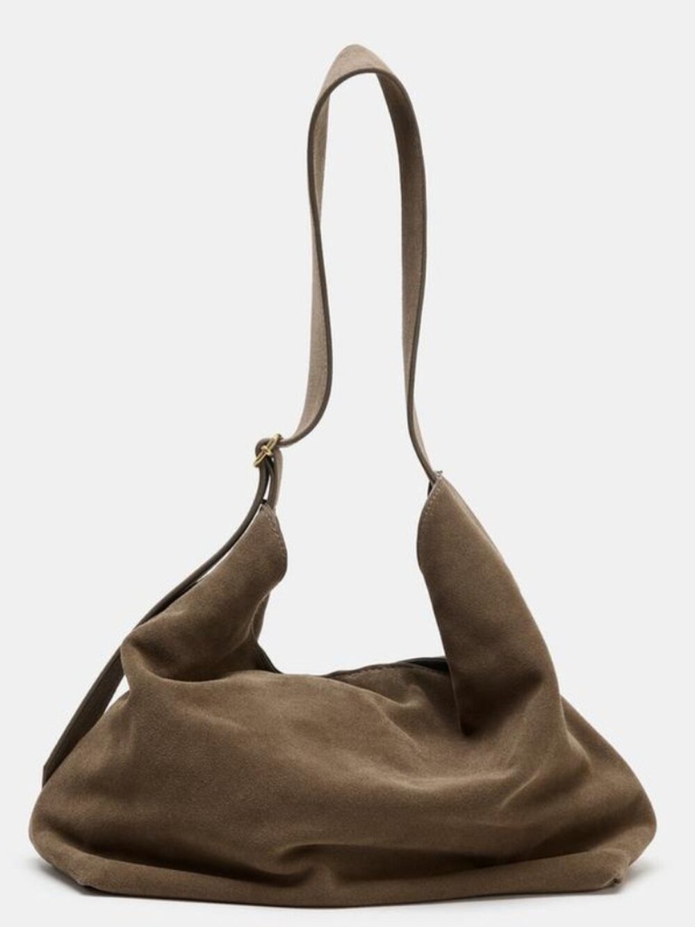 ZARA Maxi Leather Bucket Shoulder Bag, Brown 6076/710/700 NWT $189 - Picture 3 of 5